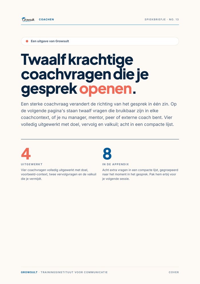 Voorbeeld: Twaalf coachvragen