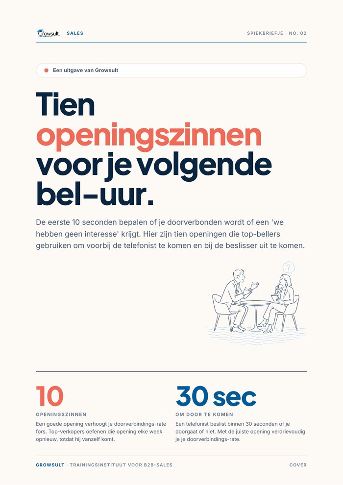 Voorbeeld: Openingszinnen die werken