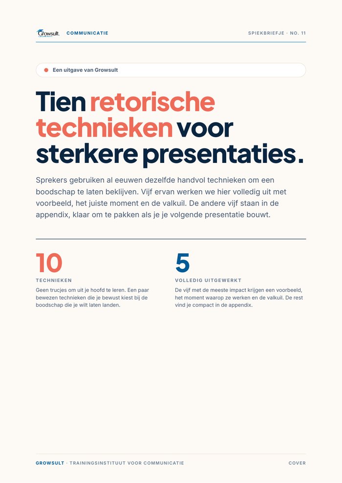 Voorbeeld: Tien retorische technieken