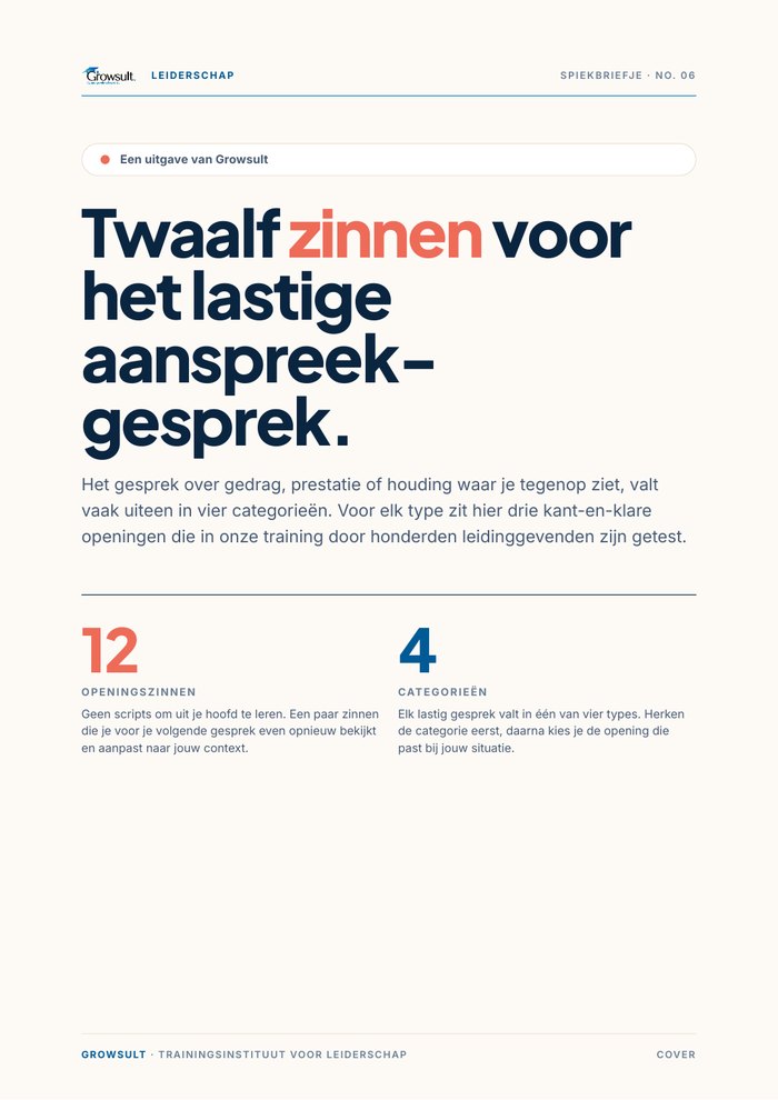 Voorbeeld: Aanspreken-spiekbrief