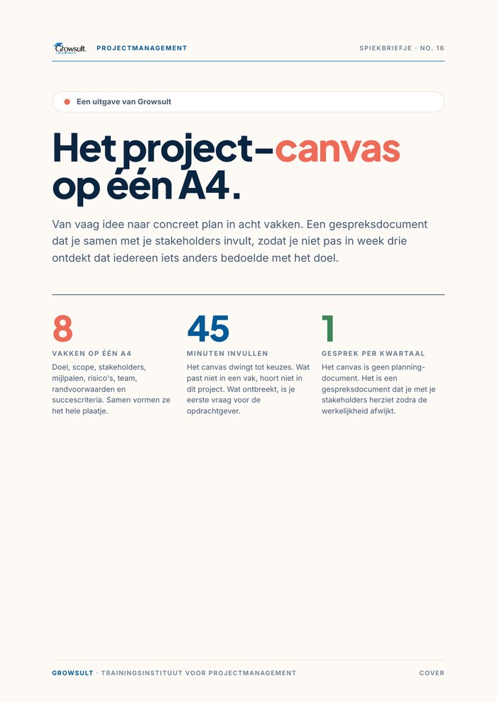 Voorbeeld: Project Canvas